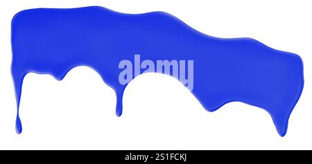 blue paint splash isolated on white background. 3d render. Stock Photo