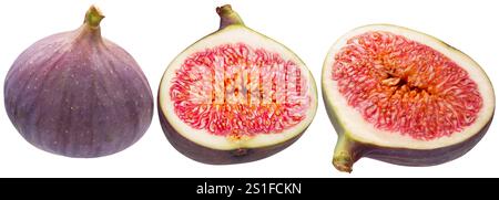 set of fresh figs isolated on white background. Stock Photo