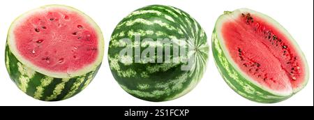 set of watermelons isolated on a white background. Stock Photo