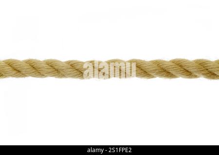 Hemp rope cropped on a white background Stock Photo