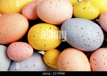 Colourful Easter eggs in detail Stock Photo
