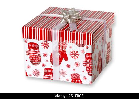 Christmas present cropped on a white background Stock Photo