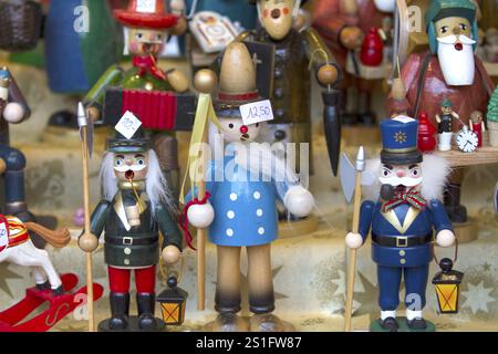 Decorative Christmas figures in detail at a Christmas market Stock Photo