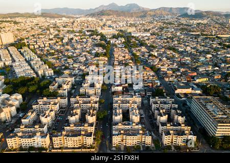 Aerial View of Common Apartment Buildings in Iraja District in Rio de Janeiro City Stock Photo