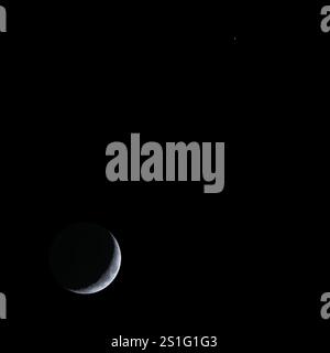 Venus and the Moon on 3 January 2025 Stock Photo