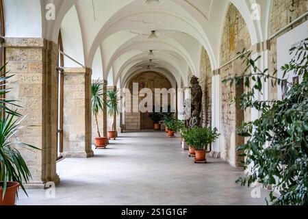 Cloister of Strahov monastery (in Czech "Strahovský klášter"), medieval Premonstratensian monastery built in 12th century, Prague, Czechia Stock Photo