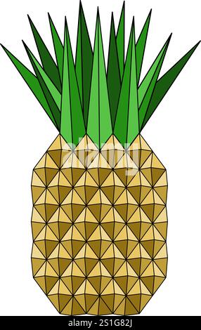 Pineapple in geometric style vector illustration Stock Vector