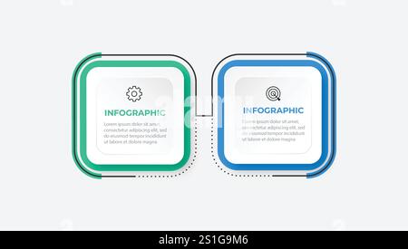Thin line infographic template, business concept with 2 options, step or process Stock Vector