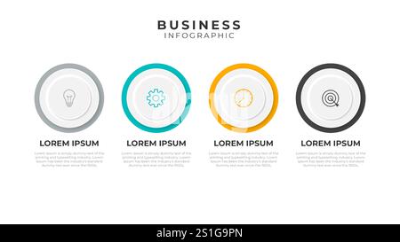 Presentation business infographic template with 4 options. Vector illustration. Stock Vector