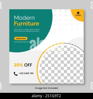 Furniture social media post templates Stock Vector