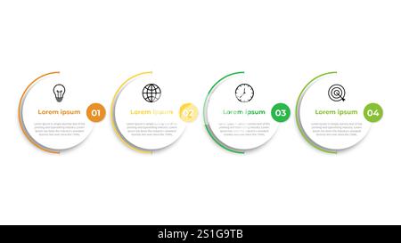 Presentation business infographic template with 4 options. Vector illustration. Stock Vector
