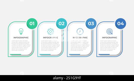 Presentation business infographic template with 4 options. Vector illustration. Stock Vector
