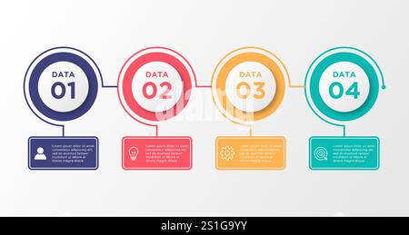 Presentation business infographic template with 4 options. Vector illustration. Stock Vector