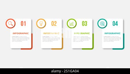 Presentation business infographic template with 4 options. Vector illustration. Stock Vector