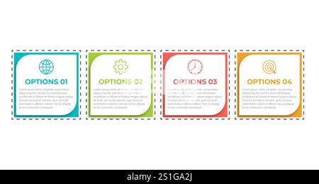 Presentation business infographic template with 4 options. Vector illustration. Stock Vector