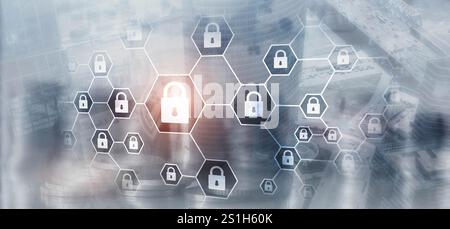Cybersecurity concept. Data protection universal background Stock Photo