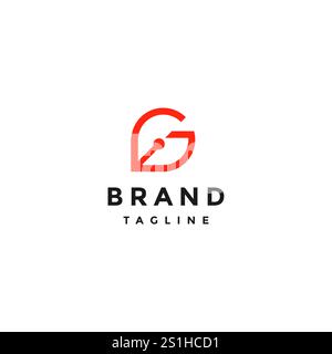 Simple Letter G Pen Logo Design. SImple Initial Letter G Shaped Nib Design. Stock Vector