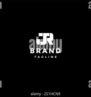 Bold Initial Letter JR Logo Design. Simple Bold Letter J Dan R Logo Design. Stock Vector