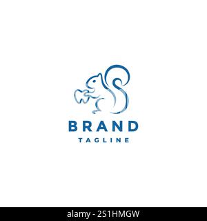 Cute Squirrel Dental Logo Design. Creative Squirrel Carrying Teeth Logo Design. Stock Vector