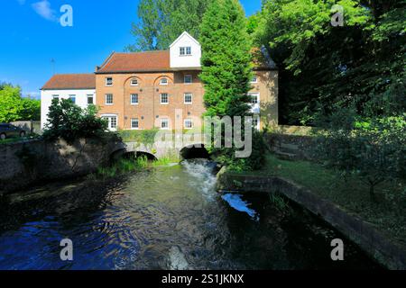 View of Narborough Mill, river Nar, Narborough village, North Norfolk, England, UK Stock Photo