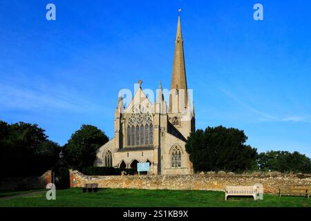 View over St Marys church, Snettisham village, North Norfolk, England, UK Stock Photo