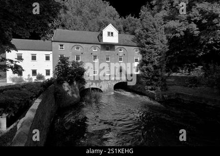 View of Narborough Mill, river Nar, Narborough village, North Norfolk, England, UK Stock Photo