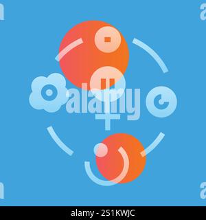 Menstrual cycle line black icon. Vector isolated button. Editable stroke. Stock Vector