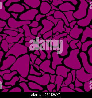Seamless pattern with crimson spots on a black background Stock Vector