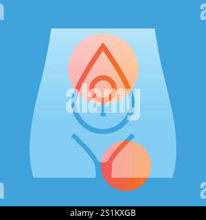 Menstruation cycle line black icon. Vector isolated button. Editable stroke. Stock Vector