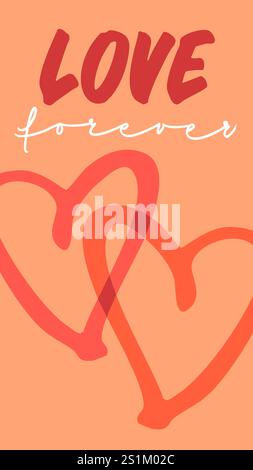 A delicate handwritten heart and the word "Love," ideal for Valentine's Day, weddings, or Mother's Day. Perfect as a printable for cards, banners Stock Vector