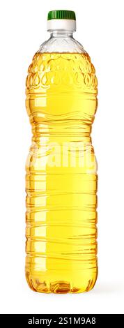 Plastic oil bottle isolated on white background with clipping path Stock Photo