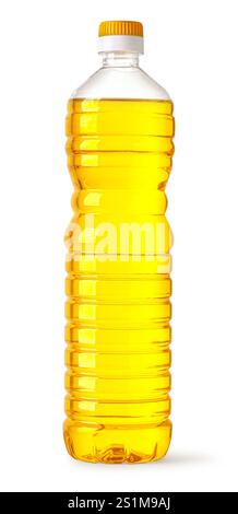 Plastic oil bottle isolated on white background with clipping path Stock Photo