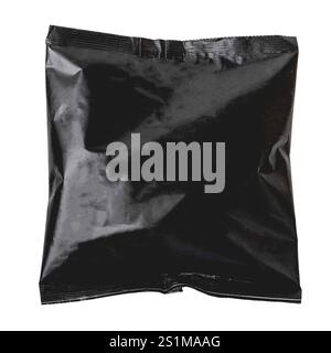 Mockup Stand Up Blank Bag black , gray and white For Coffee, Candy, Nuts, Spices, Self-Seal Zip Lock Foil Or Paper Food Pouch Snack Sachet Resealable Stock Photo