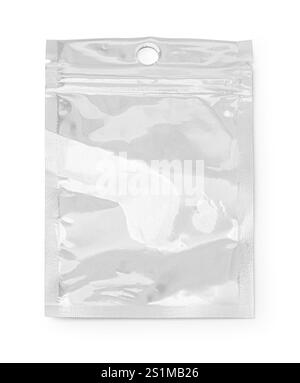 transparent plastic zipper bag isolated on white background with clipping path Stock Photo