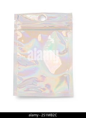 transparent plastic zipper bag isolated on white background with clipping path Stock Photo