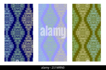 multicolored triangle pattern on striped transparent background Stock Vector