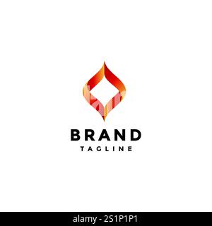 Bold Fire Point Symbol Logo Design. Fiery Red Light Icon Symbol Logo Design. Stock Vector