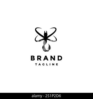 Simple Hybrid Insects Logo Design. Ant Head and Scorpion Tail in One Body Logo Design. Stock Vector