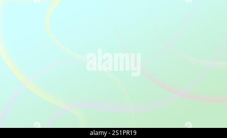 Transparent, curved, overlapping & colorful shapes on a bright background with light blue to light green color gradient. Abstract & modern background. Stock Photo