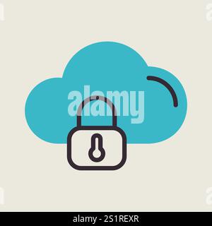 Cloud security vector icon. Data cloud with lock symbol. Security sign. Graph symbol for your web site design, logo, app, UI Stock Vector