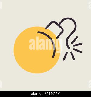 Bomb with lit fuse vector icon. Security sign. Graph symbol for your web site design, logo, app, UI Stock Vector