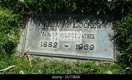 Los Angeles, California, USA 2nd January 2025 Actor Felix Locher Grave in Court of Valor at Forest Lawn Memorial Park Hollywood Hills on January 2, 2025 in Los Angeles, California, USA. Photo by Barry King/Alamy Stock Photo Stock Photo