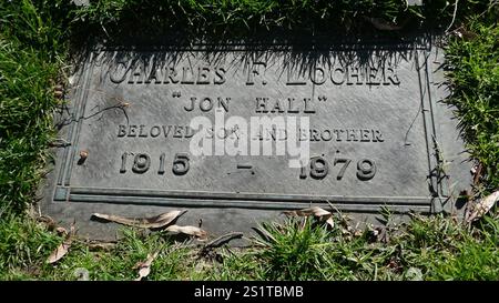 Los Angeles, California, USA 2nd January 2025 Actor Jon Hall Grave, aka Charles Locher in Court of Valor at Forest Lawn Memorial Park Hollywood Hills on January 2, 2025 in Los Angeles, California, USA. Photo by Barry King/Alamy Stock Photo Stock Photo