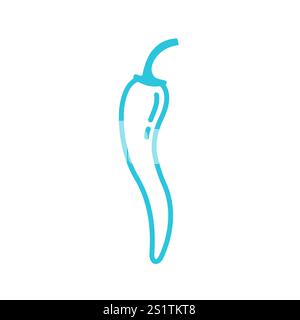 Scoville power, Hot Chili Icon Isolated on white background. Blue icon set. Stock Vector