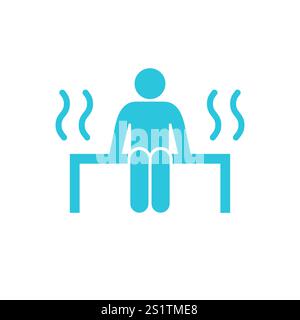 Sauna icon. Isolated on white. Blue icon set. Stock Vector