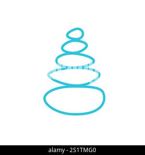 Strength in Balance icon, Stones in Harmony. Isolated on white background. Blue icon set. Stock Vector