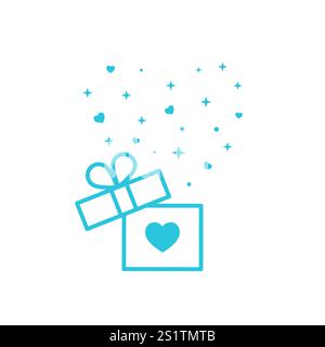 Mystic Magic Powder and Box Icon. Isolated on white background. From blue icon set Stock Vector