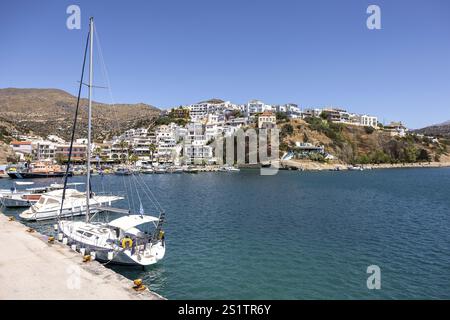 Harbour of Agia Galini, South Coast, Crete, Greek Islands, Greece, Europe Stock Photo