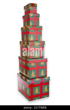 Christmas presents cropped on a white background Stock Photo