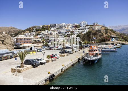 Harbour of Agia Galini, South Coast, Crete, Greek Islands, Greece, Europe Stock Photo